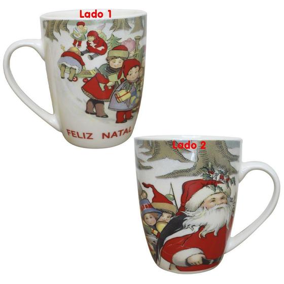 Imagem de Caneca De Natal Natalina Papai Noel Cerâmica 350ml