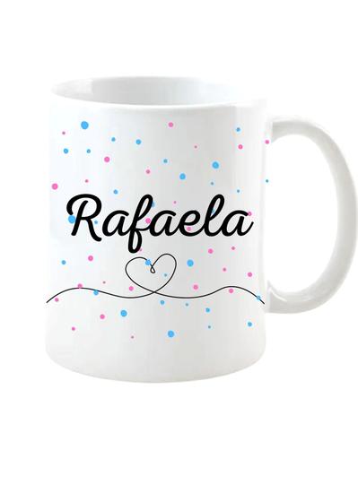 Imagem de Caneca de porcelana 325ml com nome RAFAELA