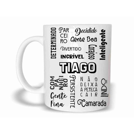 Imagem de Caneca de Porcelana 325ML Com Nome Tiago  Inativar