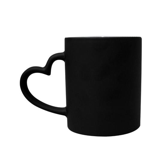 Imagem de Caneca De Porcelana 350Ml Luminus Heart Preto - Lyor