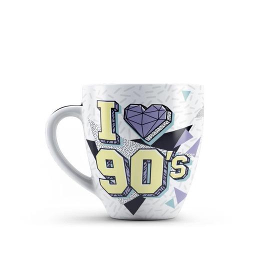 Imagem de Caneca De Porcelana 90s 440ml Uphome Multilaser Branco