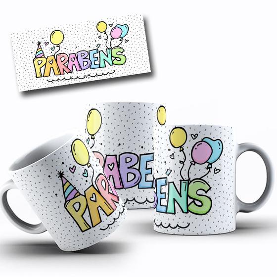 Imagem de Caneca de Porcelana Branca Personalizada Coleção Aniversário