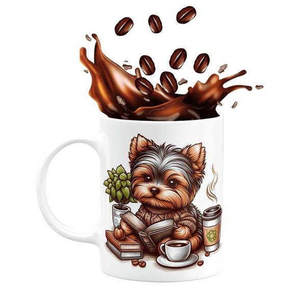 Imagem de Caneca de Porcelana Cachorro Yorkshire Terrier 325ml Cut Environment Tree