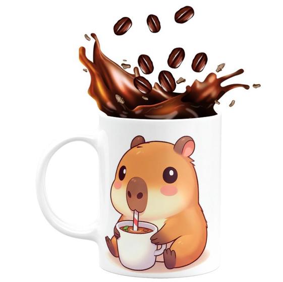 Imagem de Caneca de Porcelana Capivara 325ml Mint Straw