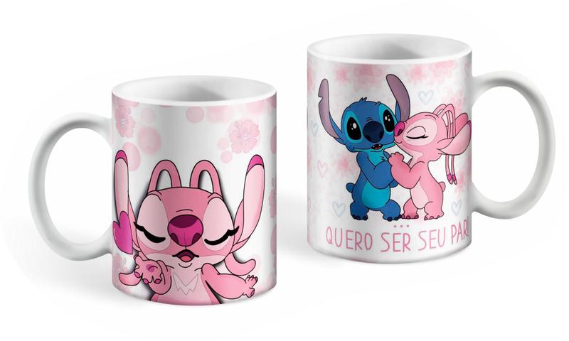 Imagem de Caneca de Porcelana Dia Dos Namorados Stitch-325 ML