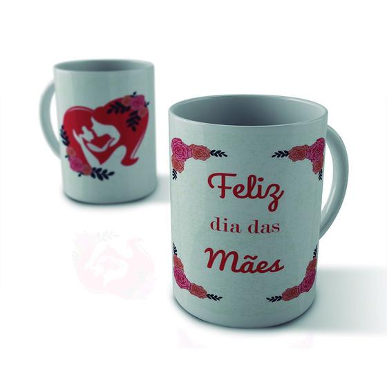 Imagem de Caneca de Porcelana Feliz dia das Mães - Rosas