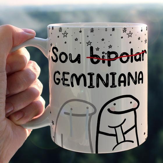 Imagem de Caneca De Porcelana Geminiana Flork Presente Lembrancinha