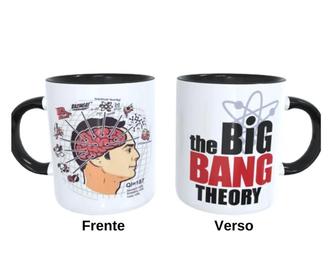 Imagem de Caneca de Porcelana Interior e Alça Preta - Mente do Sheldon - The Big Bang