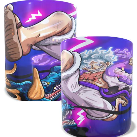 Imagem de Caneca de porcelana Luffy vs Kaidou Gear 5 Nika JoyBoy One Piece