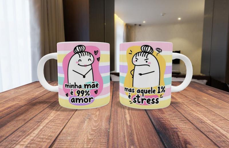 Caneca de Porcelana Minha mãe é 99% Amor - Mas aquele 1% é Stress - MEME Flork Menor preço em Caneca de Porcelana Minha mãe é 99% Amor - Mas aquele 1% é Stress - MEME Flork