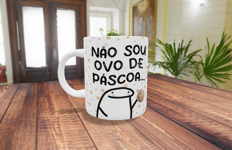 Imagem de Caneca de Porcelana - Não sou ovo de páscoa, mas por você me derreto todo - Meme Flork