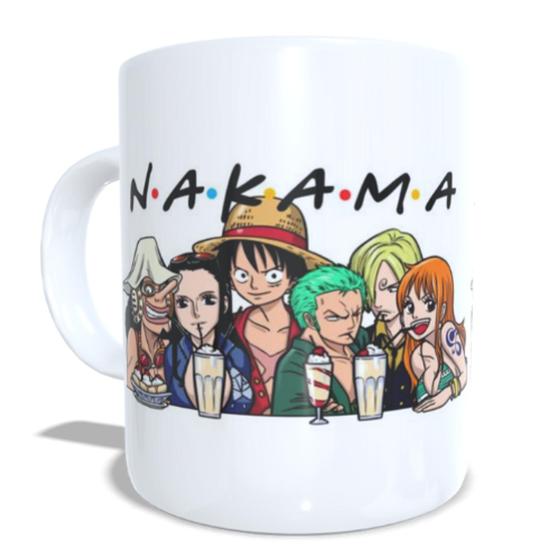 Imagem de Caneca de porcelana One Piece Nakama Friends Luffy Zoro Nami Sanji Usopp Robin