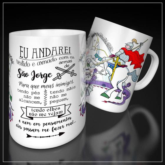 Imagem de Caneca de Porcelana personalizada 325ml São Jorge