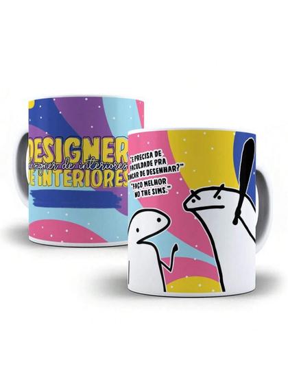 Imagem de Caneca de porcelana Personalizada Flork Profissão DESIGNER DE INTERIORES 325ml