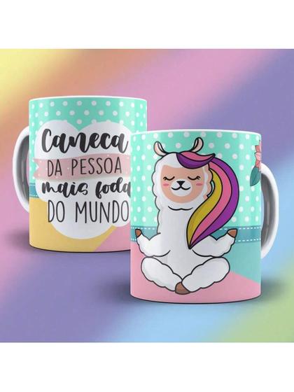 Imagem de Caneca de Porcelana Personalizada Lhama Caneca da pessoa mais foda 325ml