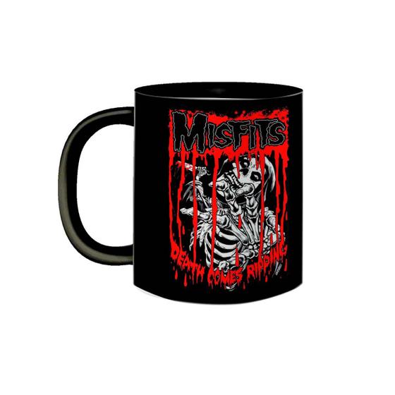 Imagem de Caneca de Porcelana Preta Banda Misfits Death Comes Ripping