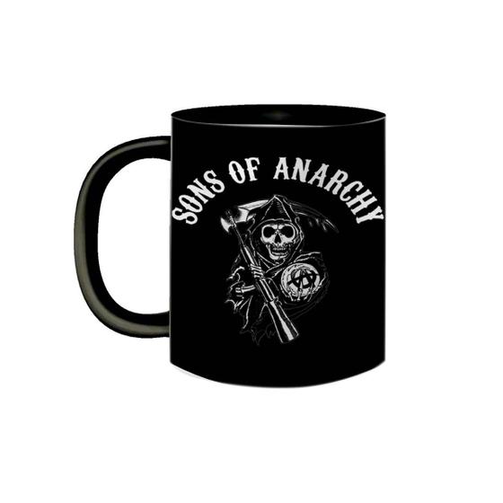 Imagem de Caneca de Porcelana Preta Sons Of Anarchy Samcro SOA 325mL