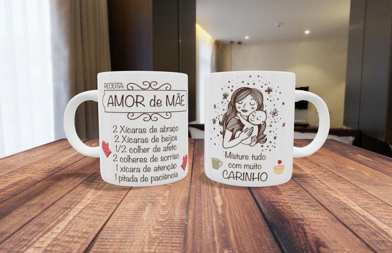 Imagem de Caneca de Porcelana  Receita amor de mãe - Dia das mães presente