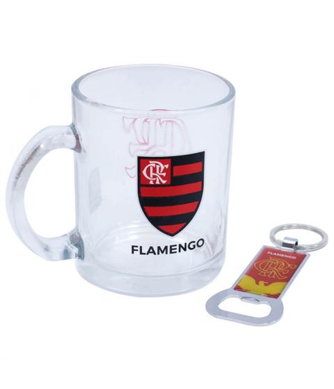 Imagem de Caneca De Vidro Com Abridor De Garrafas 350Ml  Flamengo