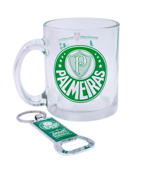 Imagem de Caneca De Vidro Com Abridor De Garrafas 350Ml Palmeiras