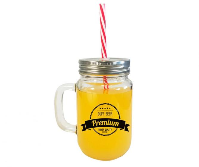 Imagem de Caneca de vidro com canudo Duff 420 ml