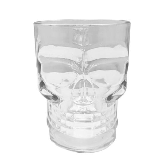 Imagem de Caneca de Vidro de Caveira Transparente 500ml