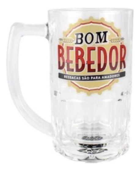 Imagem de Caneca de vidro para Chopp Bom Bebedor Namorados Pais