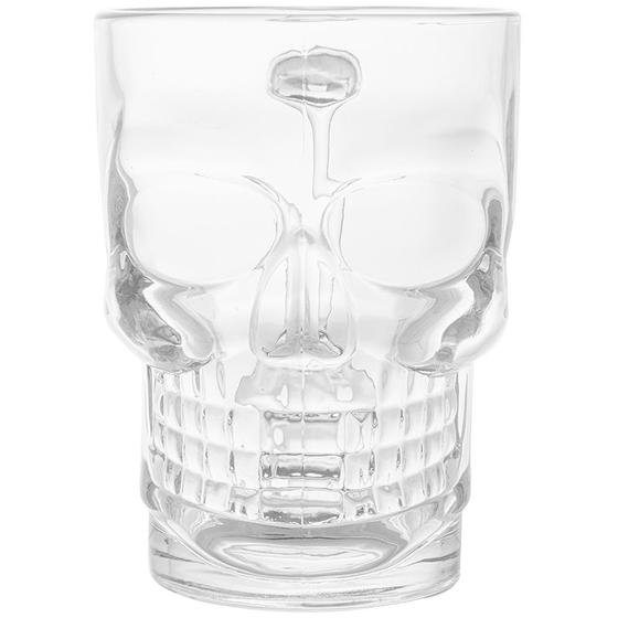 Imagem de Caneca de vidro para chopp e cerveja Caveira Rock Style 365 ml