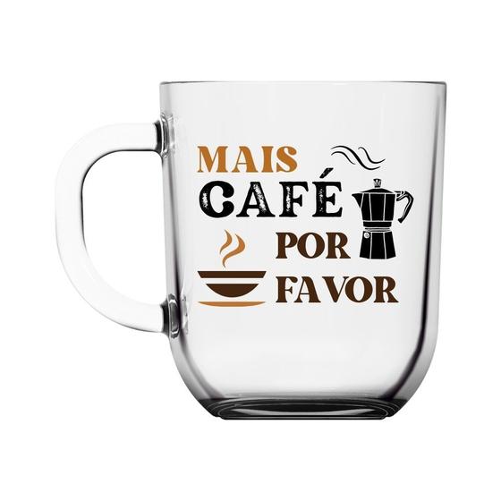 Imagem de Caneca de Vidro Toronto Decorada Café - 300ml