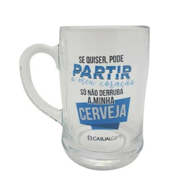 Imagem de Caneca De Vidro Unissex 400ml Com Frases