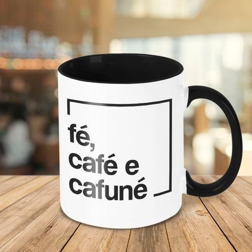 Imagem de Caneca Decorativa Divertida - Fé Café E Cafuné