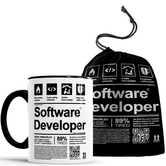 Imagem de Caneca Desenvolvedor de Software com saquinho