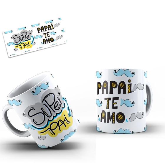 Imagem de Caneca dia dos Pais Modelo Super pai papai te amo