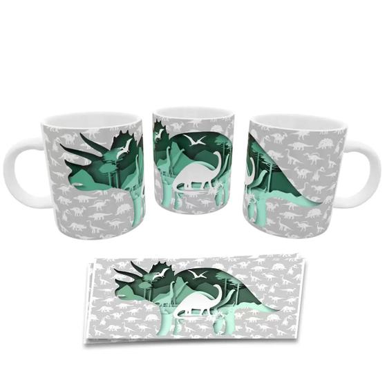 Imagem de Caneca Divertida Dinossauro Triceratops Presente Geek