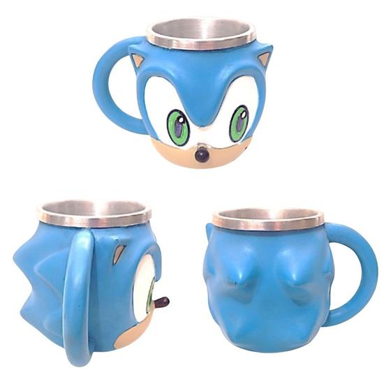 Imagem de Caneca Divertida E Decorativa 3d Sonic Em Resina Copo