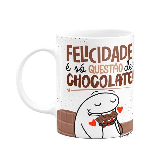 Imagem de Caneca Divertida Flork - Felicidade é questão de chocolate!