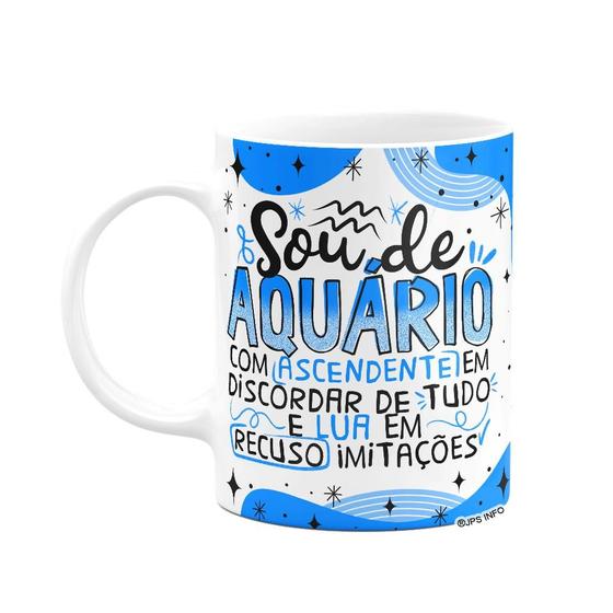 Imagem de Caneca Divertida Signos - Sou de Aquário - 325ml branca