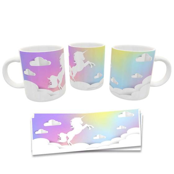 Imagem de Caneca Divertida Unicórnio Nuvens Presente Geek