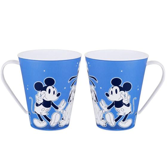 Imagem de Caneca do Mickey Xícara Plástica 360ML Premium Plasútil Kit c/2