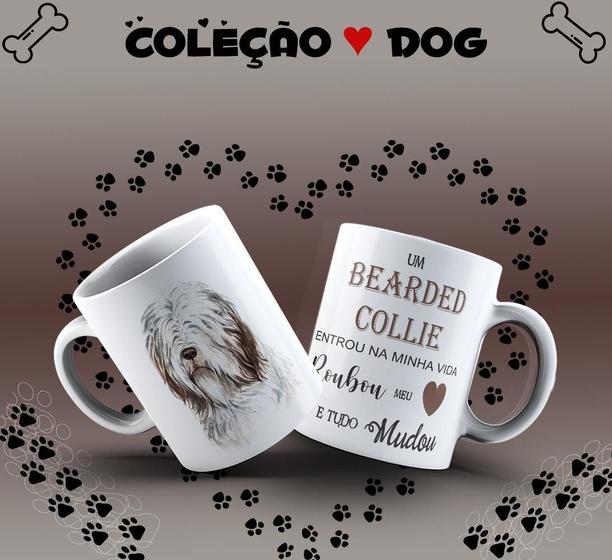 Imagem de Caneca Dog Bearded Collie Presente Porcelana 325Ml