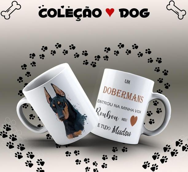 Imagem de Caneca Dog Dobermans Presente Porcelana 325Ml