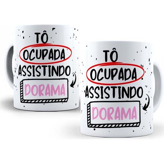 Imagem de Caneca Dorama - To Ocupada Assistindo Dorama 325ml Xícara Porcelana Personalizada