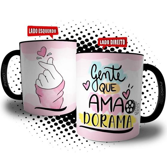 Imagem de  Caneca Dorama Xícara Presente Dorameira Gente Que Ama Dorama Coração Coreano