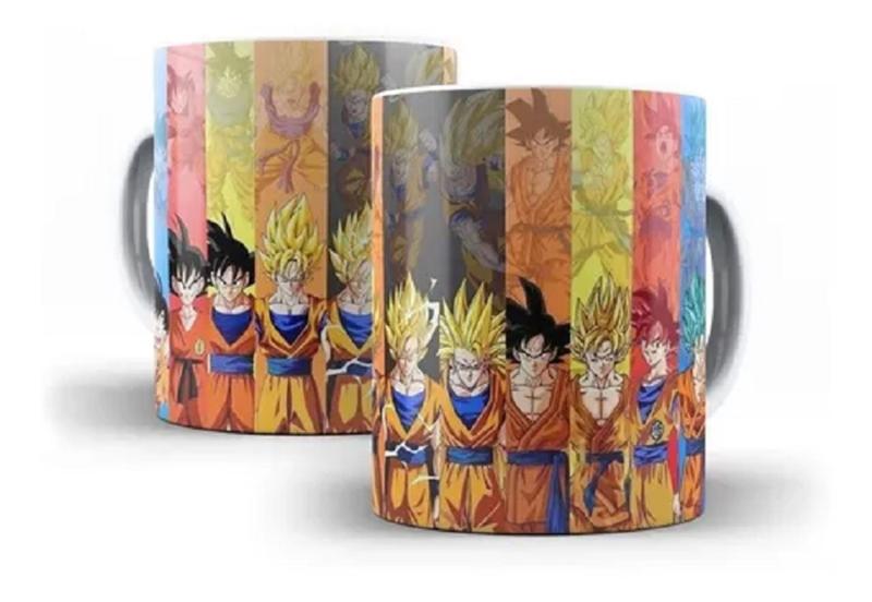Imagem de Caneca Dragonball Super Goku Fases Sayajin Xícara Porcelana