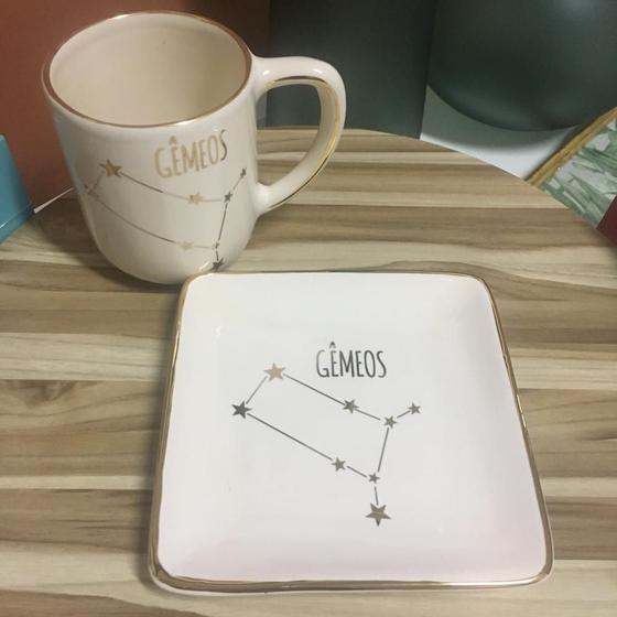 Imagem de Caneca E Mini Travessa Em Cerâmica Zodíaco Luiz Salvador-Un