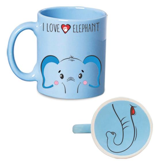 Imagem de Caneca em Cerâmica Azul I Love Elephant 320ml - Regina