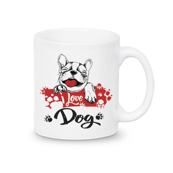 Imagem de Caneca em Cerâmica Branca I Love Dog 320ml - Regina