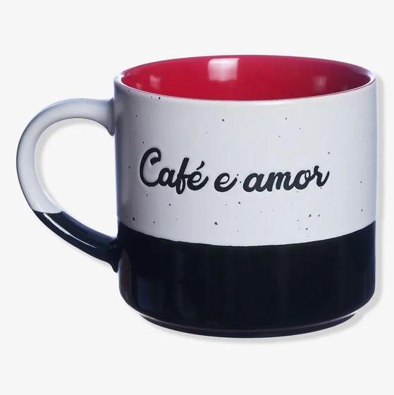 Imagem de Caneca em Cerâmica Café e Amor 450ml - Zona Criativa