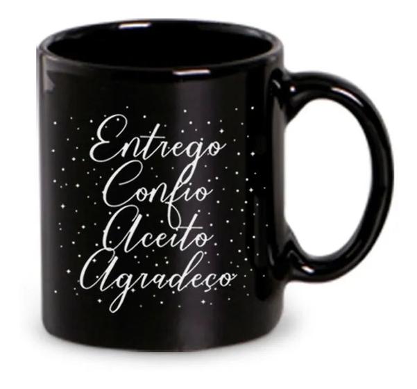 Imagem de Caneca Em Cerâmica Preta Entrego-confio 320ml - Regina