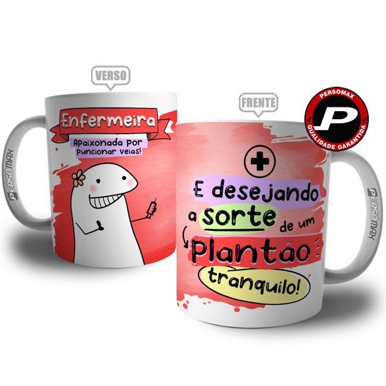 Imagem de Caneca Enfermeira - Apaixonada por Puncionar Veias - Coleção Florks Profissões Enfermagem